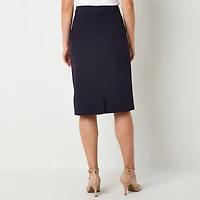 Liz Claiborne Womens Mid Rise Pencil Skirt