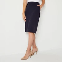 Liz Claiborne Womens Mid Rise Pencil Skirt