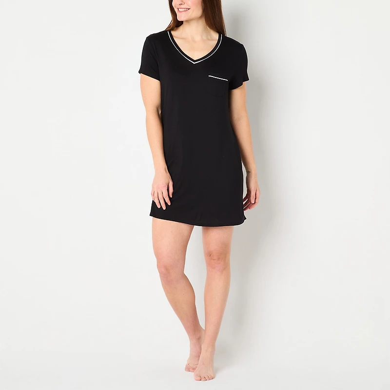 Liz Claiborne Cool and Calm Womens Short Sleeve Crew Neck Nightshirt