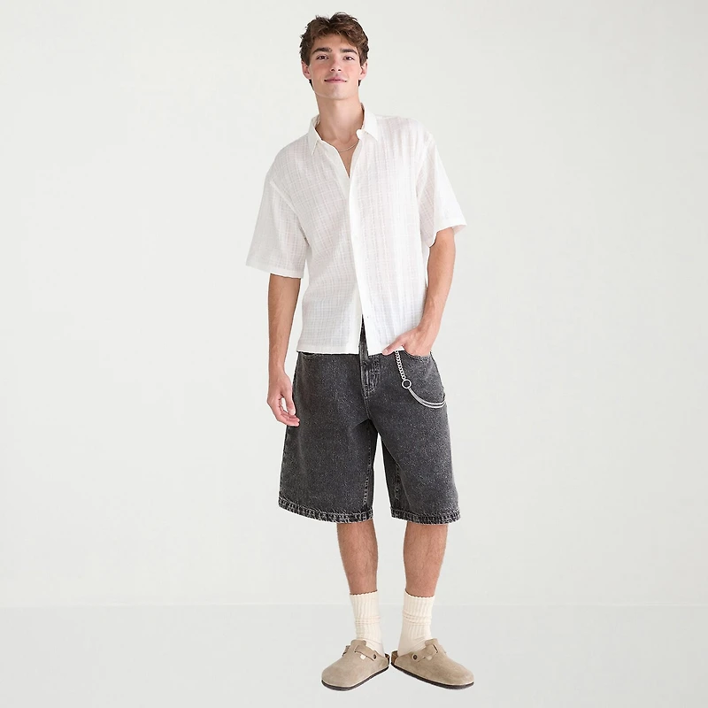 AEROPOSTALE Mens Short Sleeve Boxy Fit Button-Down Shirt