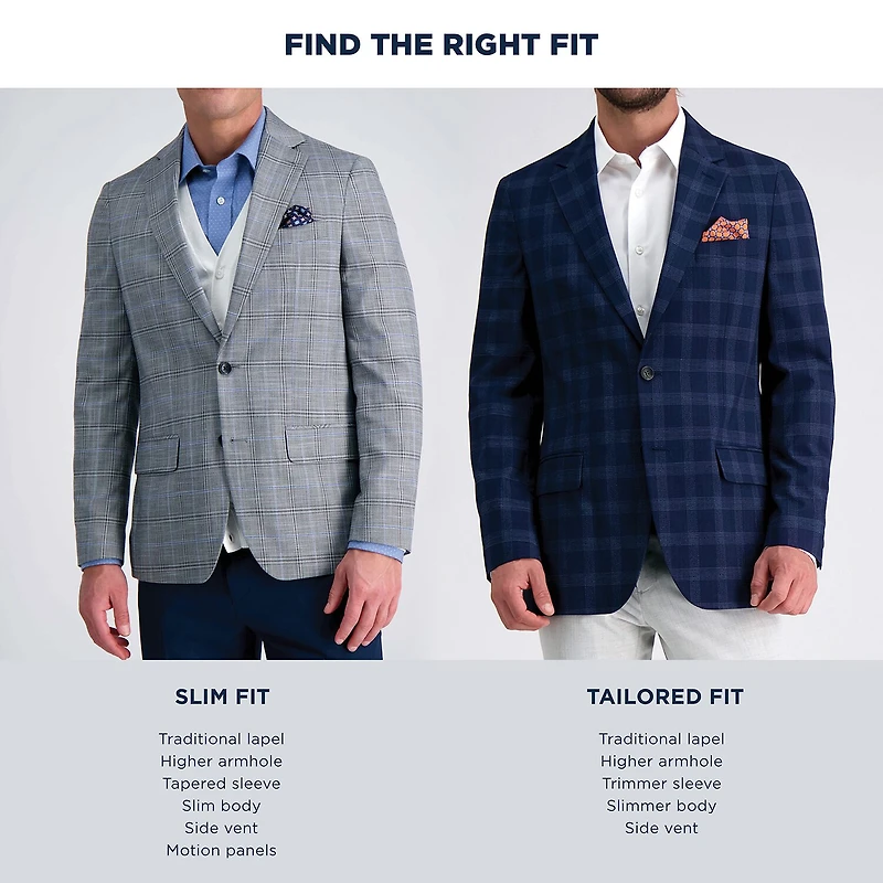 Haggar JMH Mens Plaid Slim Fit Sport Coat