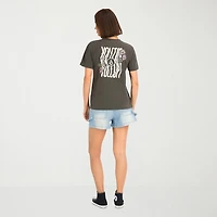 VOLCOM Womens Juniors Crew Neck Short Sleeve Regular Fit Graphic T-Shirt