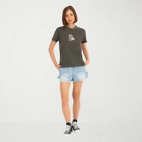VOLCOM Womens Juniors Crew Neck Short Sleeve Regular Fit Graphic T-Shirt