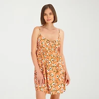 VOLCOM Womens Juniors Scoop Neck Sleeveless Sundress