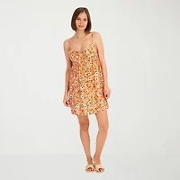 VOLCOM Womens Juniors Scoop Neck Sleeveless Sundress
