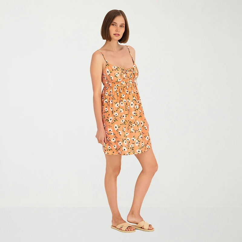 VOLCOM Womens Juniors Scoop Neck Sleeveless Sundress