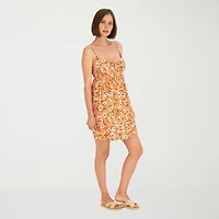 VOLCOM Womens Juniors Scoop Neck Sleeveless Sundress