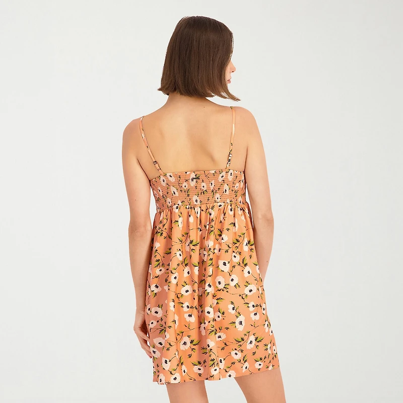 VOLCOM Womens Juniors Scoop Neck Sleeveless Sundress