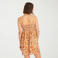 VOLCOM Womens Juniors Scoop Neck Sleeveless Sundress