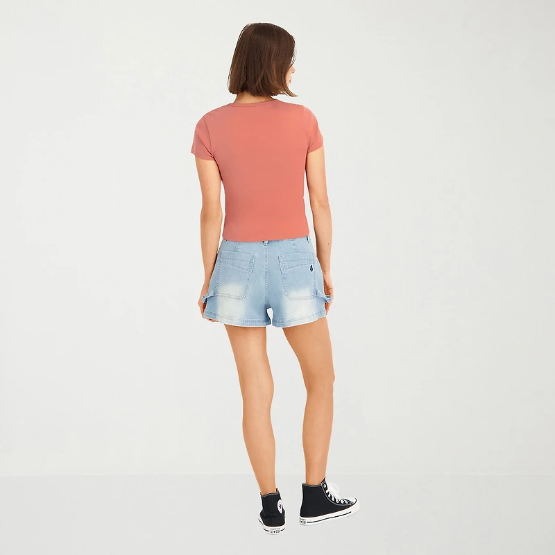 VOLCOM Womens Juniors Short Sleeve Graphic T-Shirt