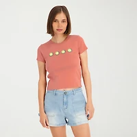 VOLCOM Womens Juniors Short Sleeve Graphic T-Shirt
