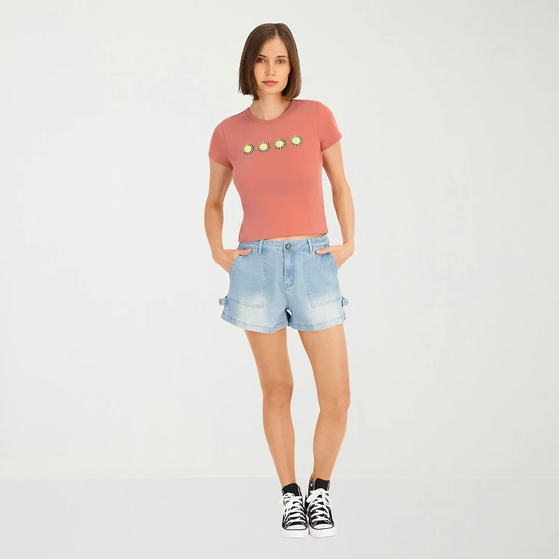 VOLCOM Womens Juniors Short Sleeve Graphic T-Shirt