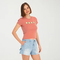 VOLCOM Womens Juniors Short Sleeve Graphic T-Shirt