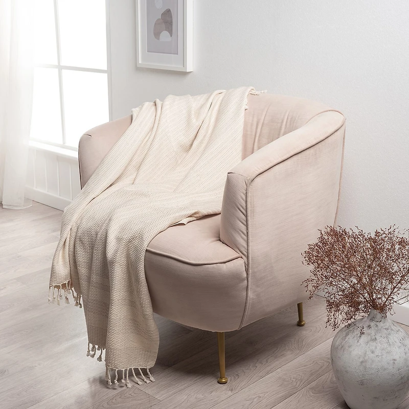 LR Home Beena Stripe Washable Reversible Throw