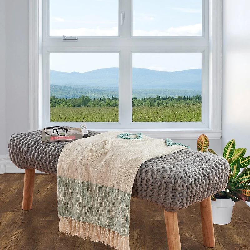 LR Home Hudson Diamond Washable Throw