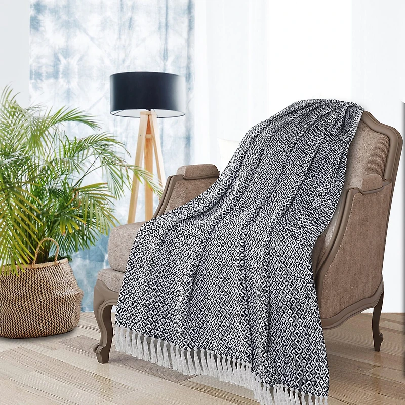 LR Home Ravy Diamond Washable Reversible Throw