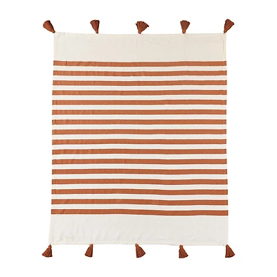 LR Home Hanny Striped Washable Reversible Throw