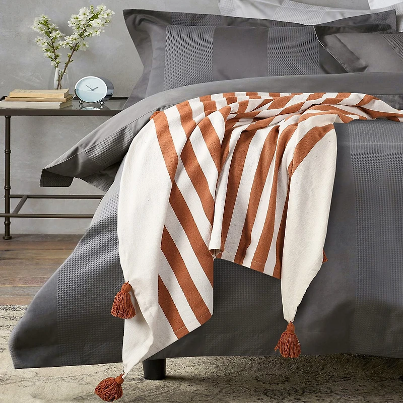 LR Home Hanny Striped Washable Reversible Throw