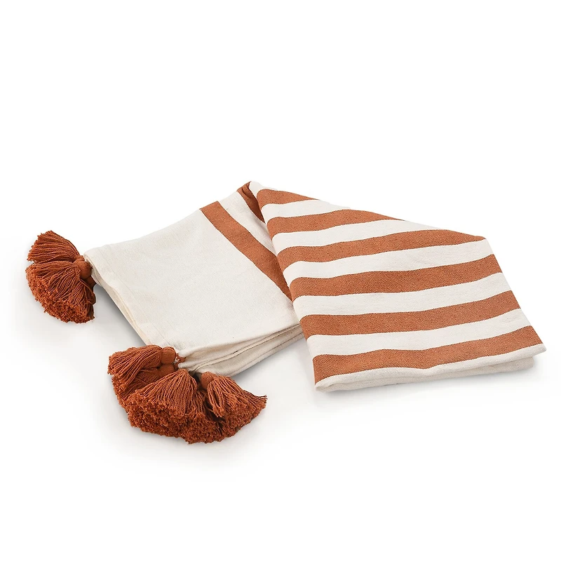 LR Home Hanny Striped Washable Reversible Throw