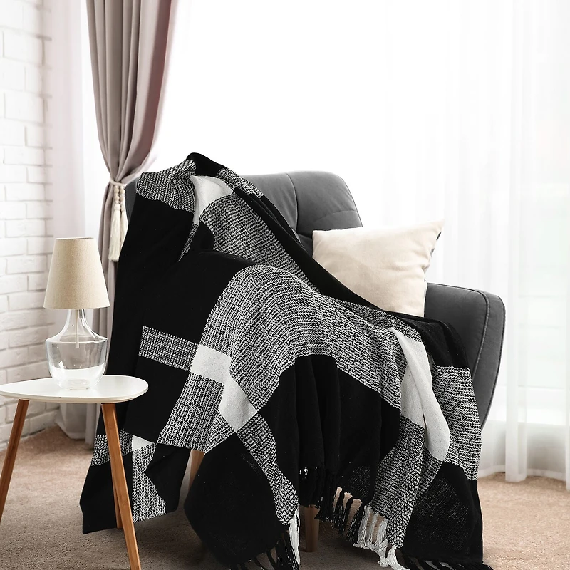 LR Home Dylan Checked Reversible Throw