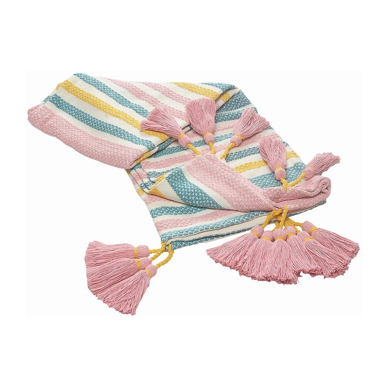 LR Home Angel Stripe Washable Reversible Throw