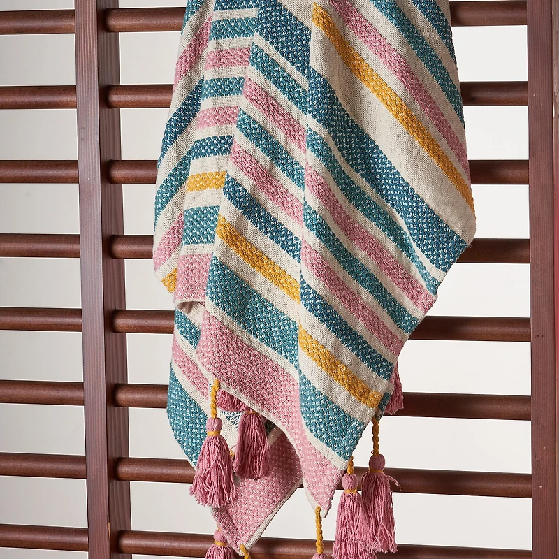 LR Home Angel Stripe Washable Reversible Throw