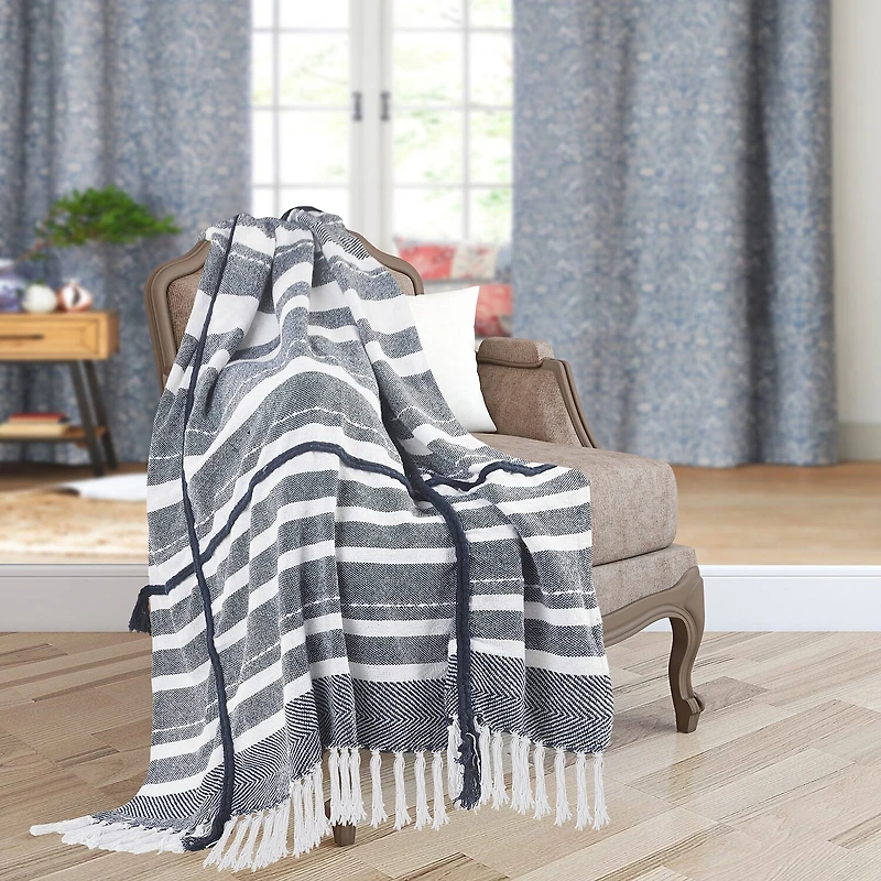 LR Home Adrian Stripe Washable Throw