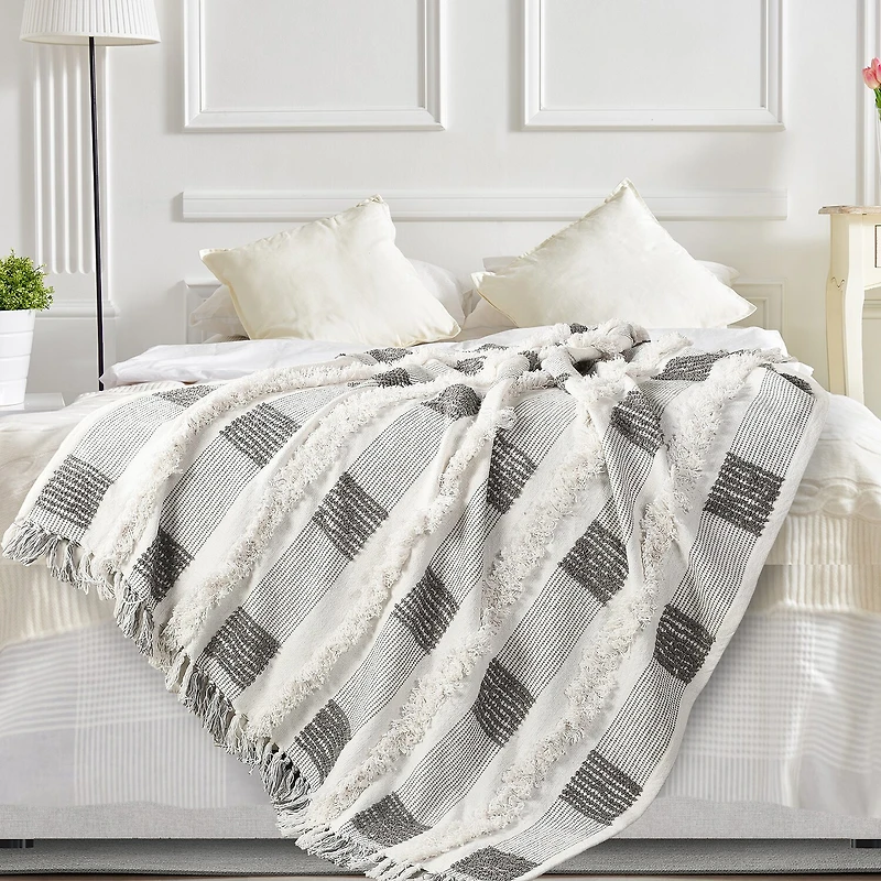 LR Home Wesley Checked Washable Throw