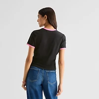 Formula 1 Baby Tee Womens Juniors Crew Neck Short Sleeve Regular Fit Graphic T-Shirt