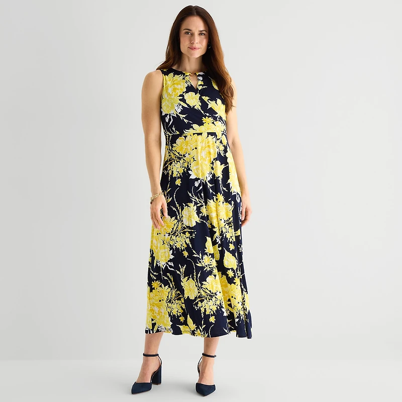 Studio 1 Womens Keyhole Neck Sleeveless Maxi Dress