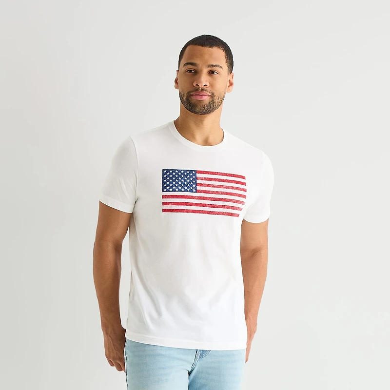 St. John's Bay Mens Crew Neck Short Sleeve Classic Fit Graphic T-Shirt