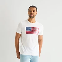 St. John's Bay Mens Crew Neck Short Sleeve Classic Fit Graphic T-Shirt