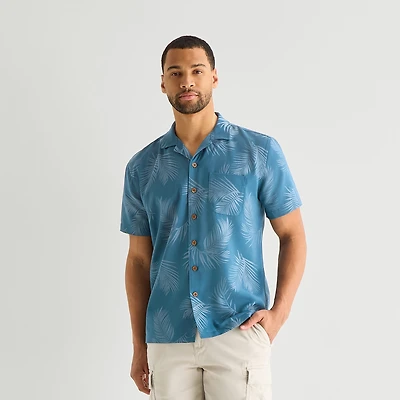 St. John's Bay Mens Short Sleeve Camp Shirt