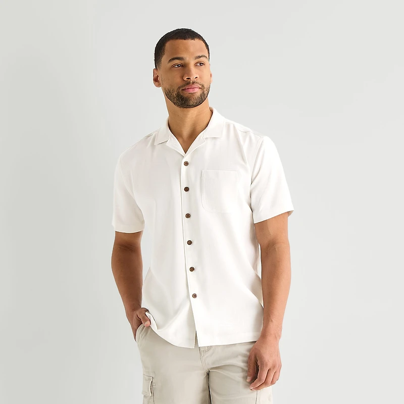 St. John's Bay Mens Short Sleeve Camp Shirt