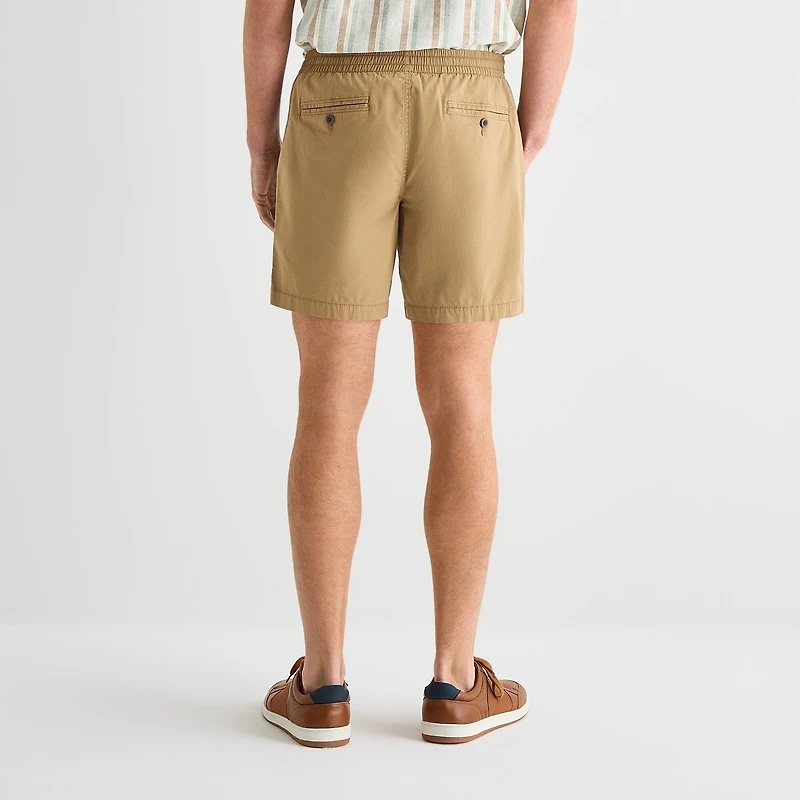 St. John's Bay Poplin Mens 8" Stretch Fabric Drawstring Waist Deck Short