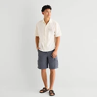 Arizona Mens Short Sleeve Regular Fit Button-Down Shirt