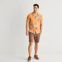 mutual weave Mens Short Sleeve Camp Shirt