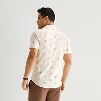 mutual weave Mens Short Sleeve Classic Fit Button-Down Shirt