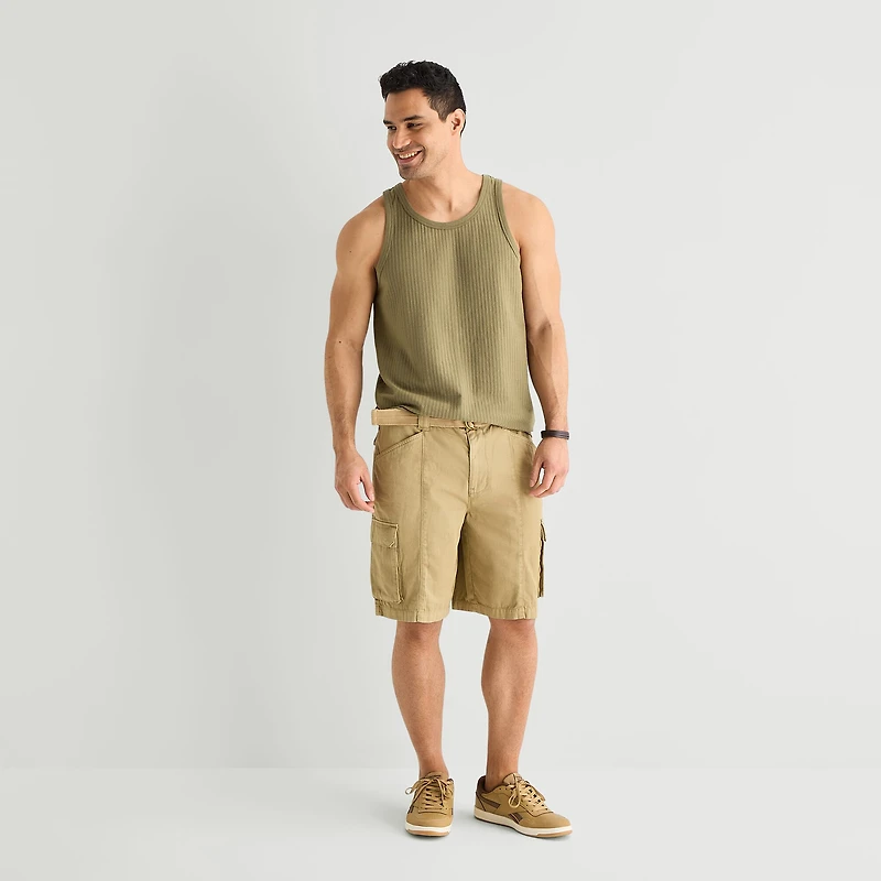 mutual weave Mens Round Neck Sleeveless Tank Top
