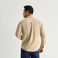 mutual weave Washed Oxford Mens Long Sleeve Classic Fit Button-Down Shirt