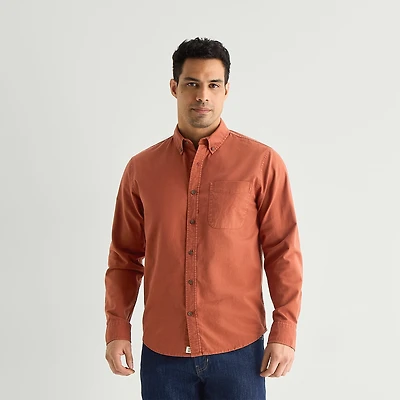 mutual weave Mens Long Sleeve Classic Fit Button-Down Shirt