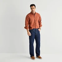 mutual weave Mens Long Sleeve Classic Fit Button-Down Shirt