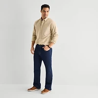 mutual weave Washed Oxford Mens Long Sleeve Classic Fit Button-Down Shirt