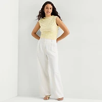 by&by Womens Juniors V Neck Sleeveless Blouse