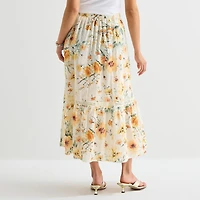 by&by Womens Juniors Midi Flared Skirt