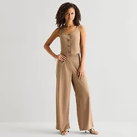 by&by Womens Juniors Scoop Neck Sleeveless Vest