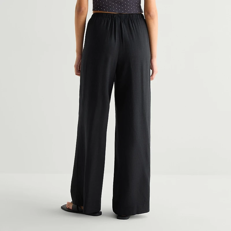 Arizona Womens Juniors Straight Low Rise Drawstring Pant