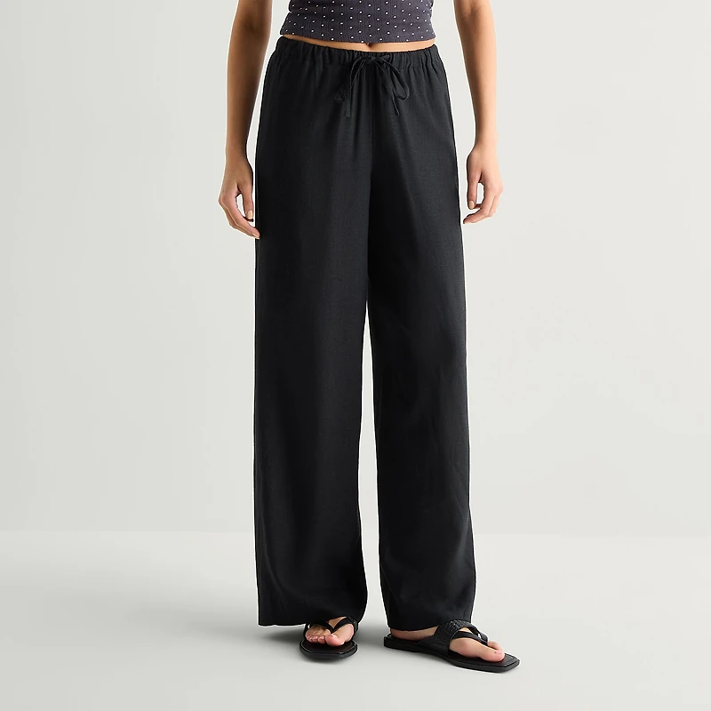 Arizona Womens Juniors Straight Low Rise Drawstring Pant