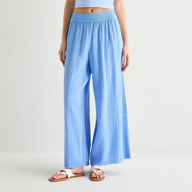 Arizona Womens Juniors Wide Leg Pull-On Pant