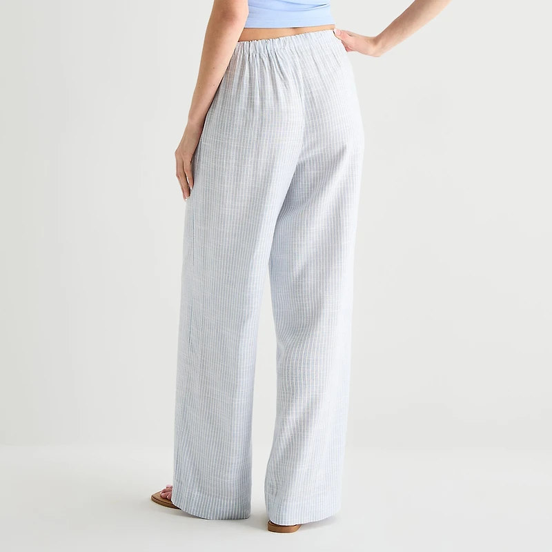 Arizona Womens Juniors Straight Low Rise Drawstring Pant